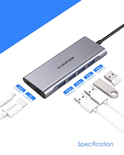 LENTION Hub multiport USB C avec câble – Image 2