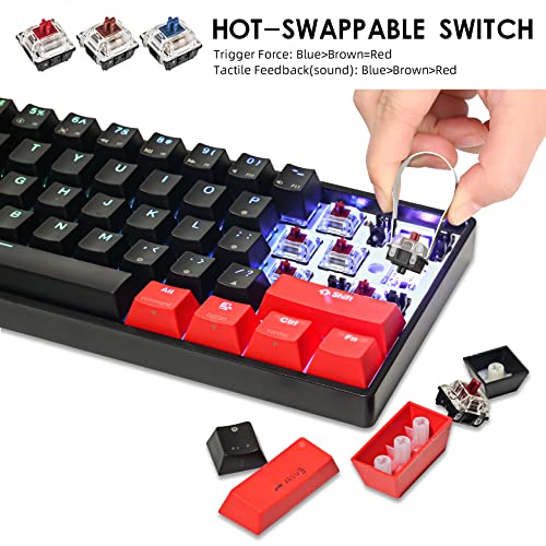 Ussixchare GK61 60% Clavier Mécanique Échangeable à – Image 2