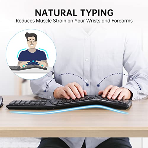 Clavier et souris sans fil ergonomiques --3