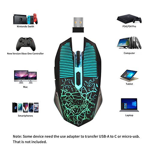 CHONCHOW Souris de jeu sans fil rechargeable-5