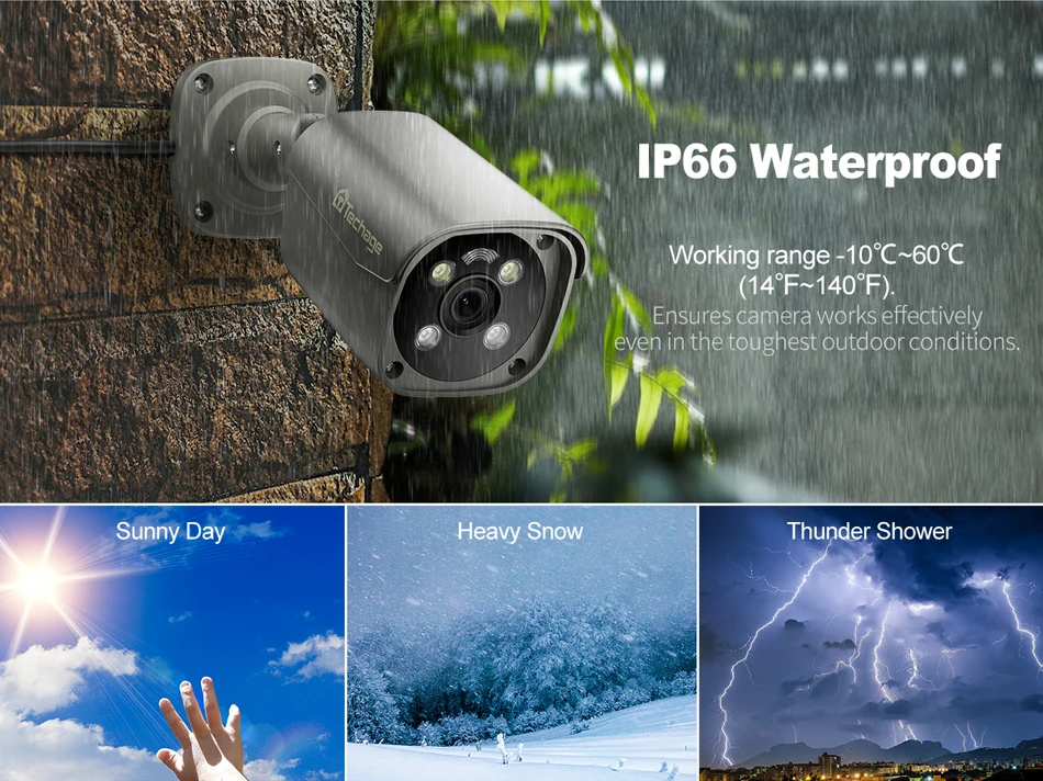 Caméra de sécurité étanche IP66