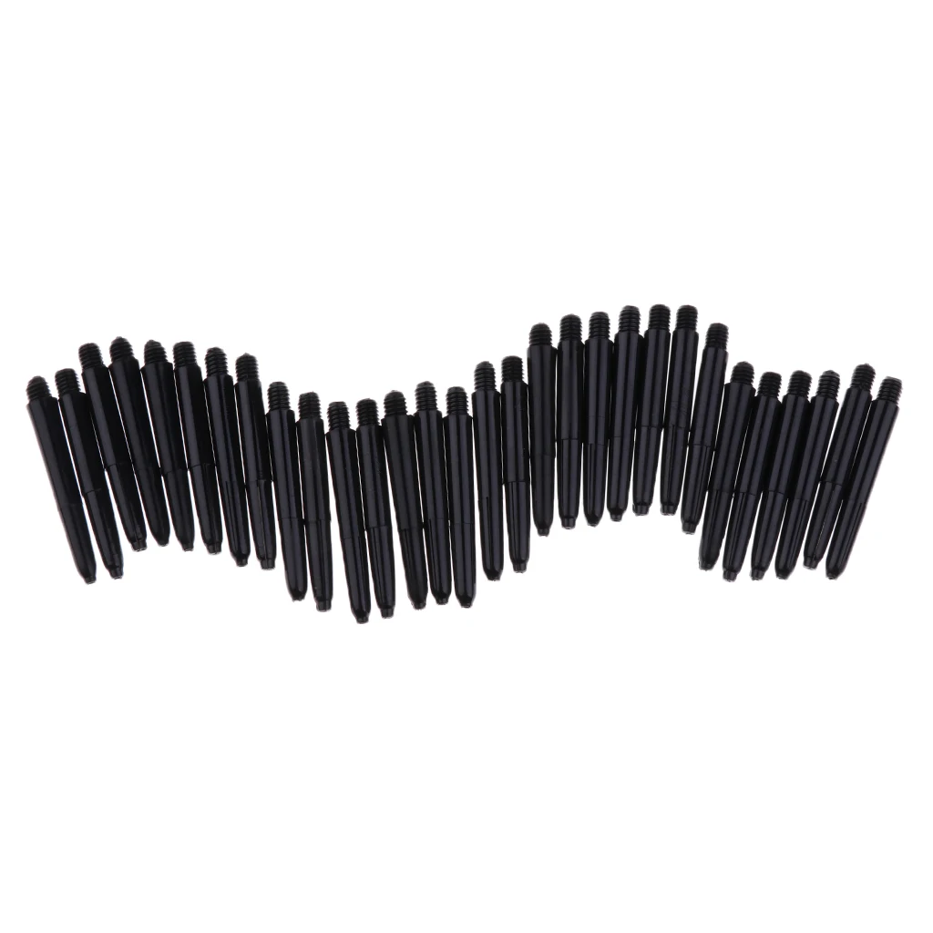60 Pieces 35mm 2BA Thread Plastic Dart Stems Shafts Soft Tip Darts White & Black