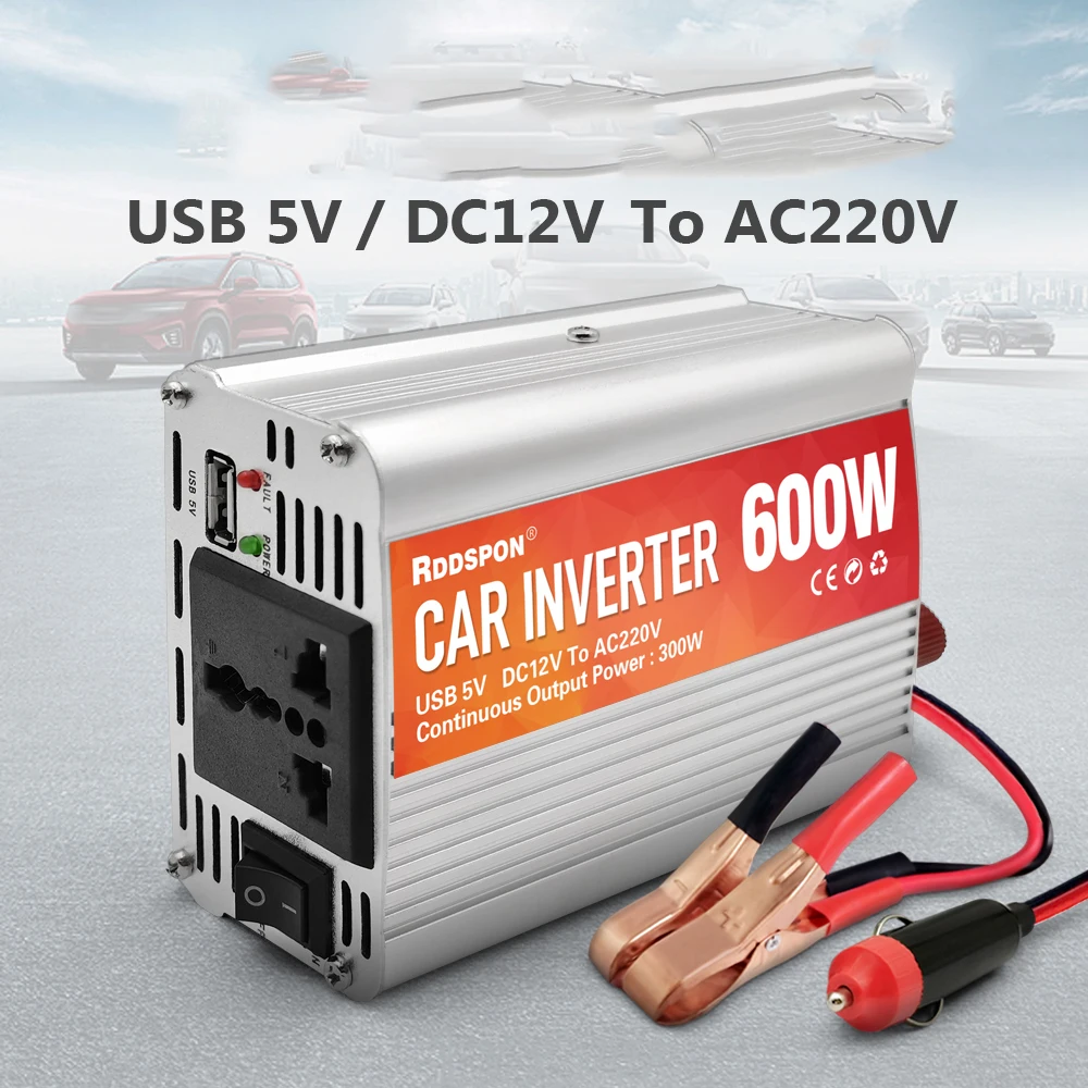 Convertisseur voiture 12V vers 220V : 600/400/200W AC – Test et Avis