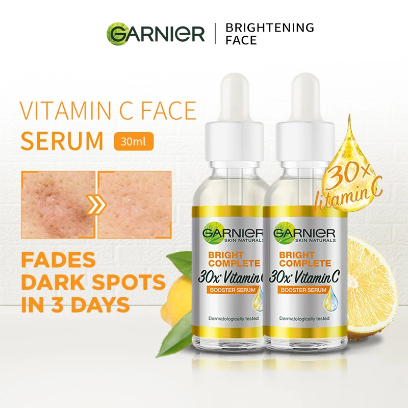 « Garnier Bright-Sérum: Booster de niacinamide et vitamine C, blanchit le teint, estompe marques d’acné » – Test et Avis