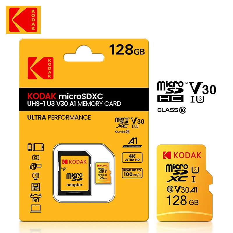 Kodak – Carte Micro SD 32 Go/64 Go/128 Go/256 Go, Classe 10, enregistreur de conduite. – Test et Avis