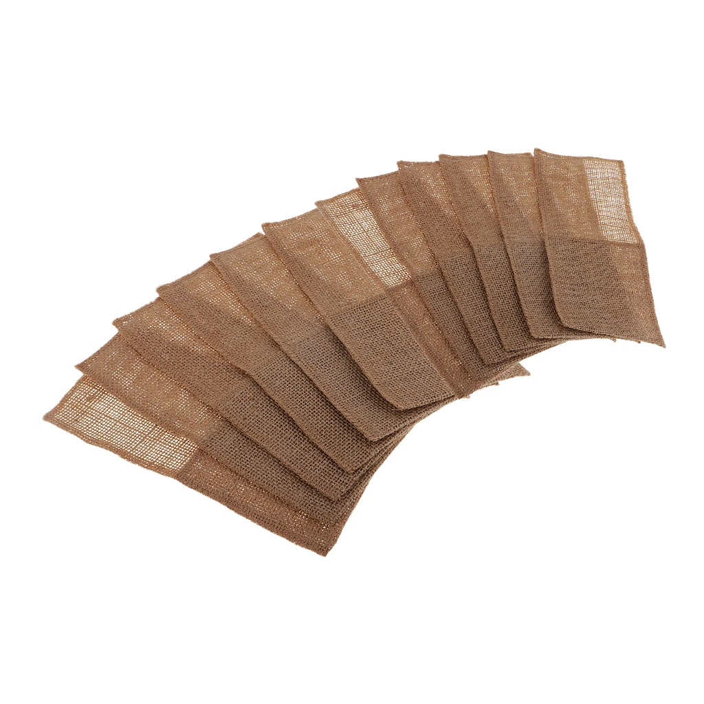 12 Pieces Burlap Knifes Forks Holders Cutlery Pouch Bag Party Gift Favor