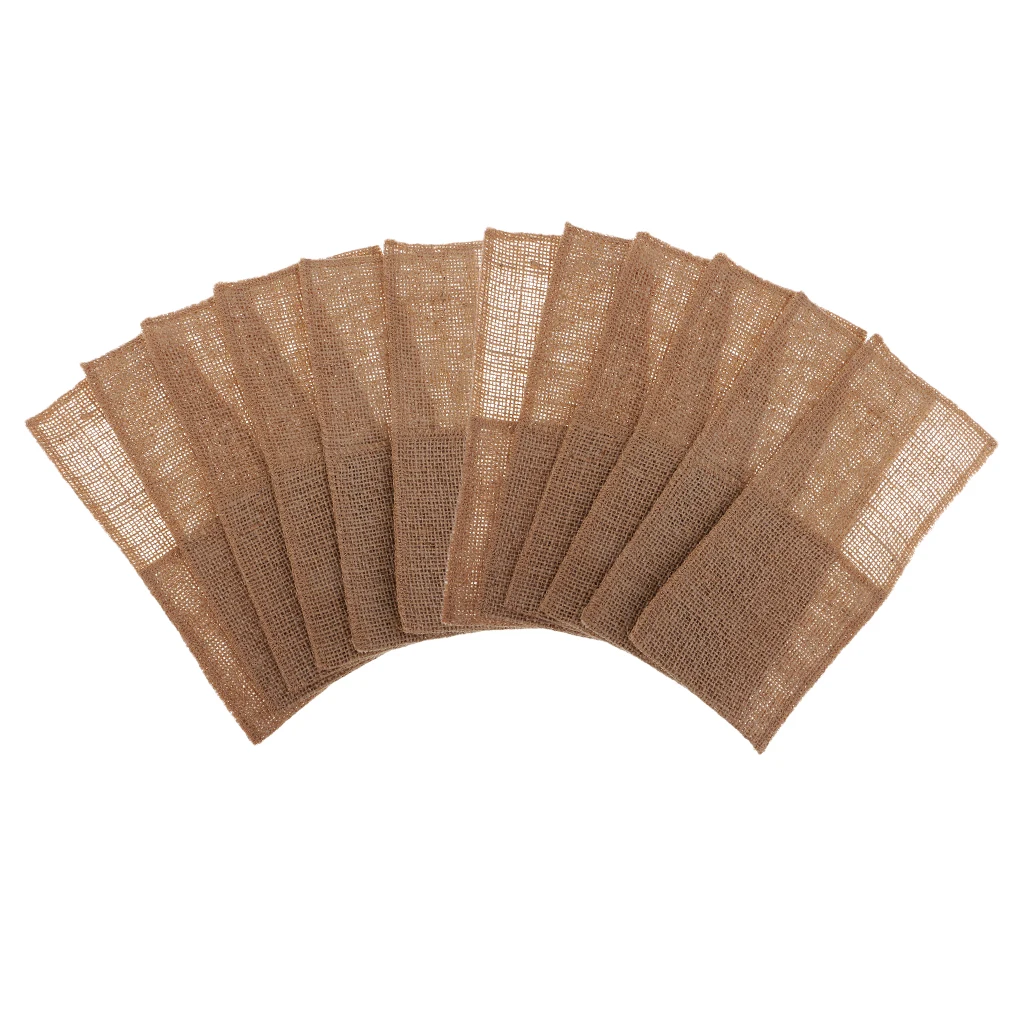 12 Pieces Burlap Knifes Forks Holders Cutlery Pouch Bag Party Gift Favor