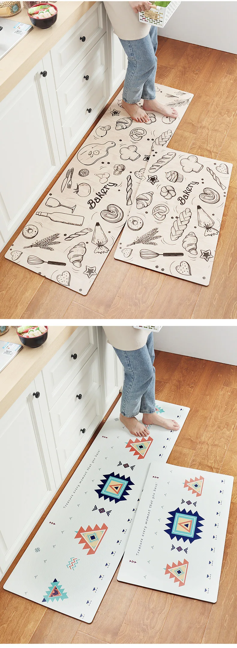 Tapis de cuisine en cuir PVC résistant à l'huile