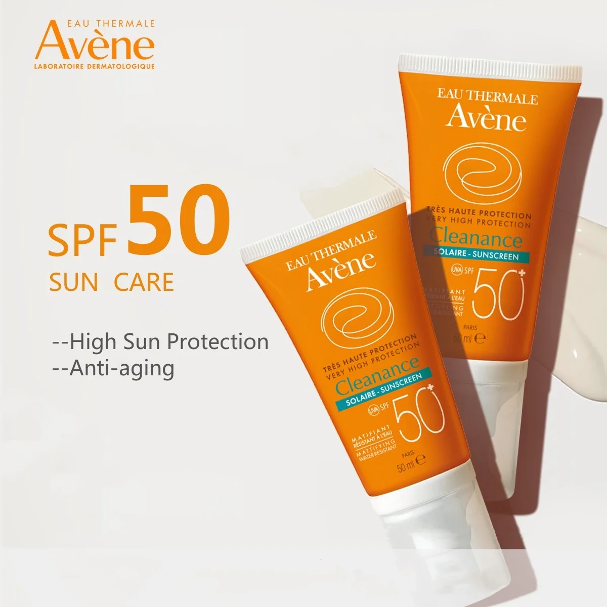 Avène-Crème solaire visage: double soin, SPF 50, peau grasse. – Test et Avis