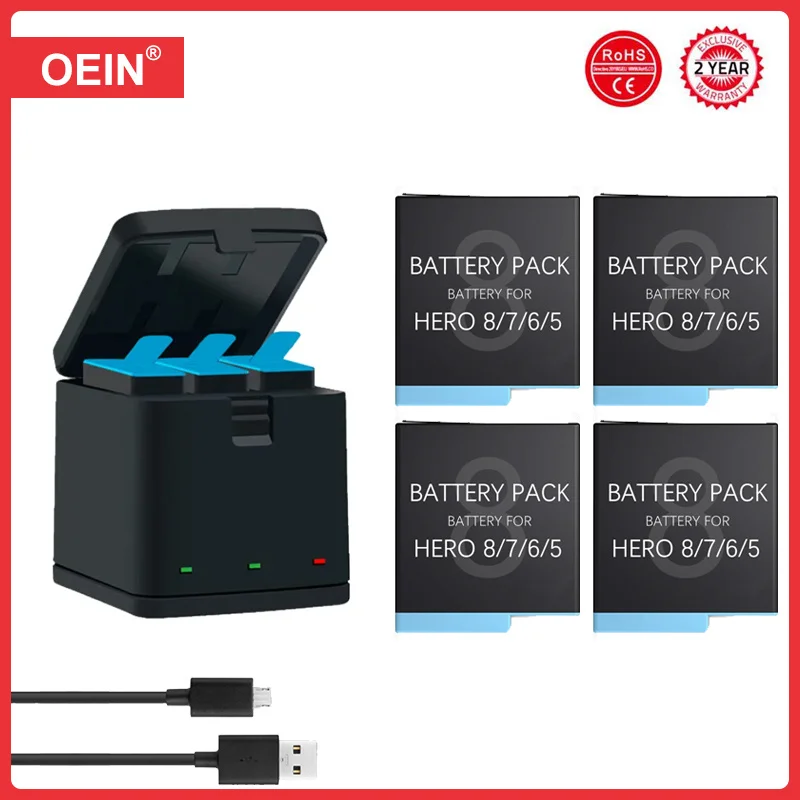 Batterie 1220mAh et triple chargeur pour GoPro hero7/6/5. – Test et Avis