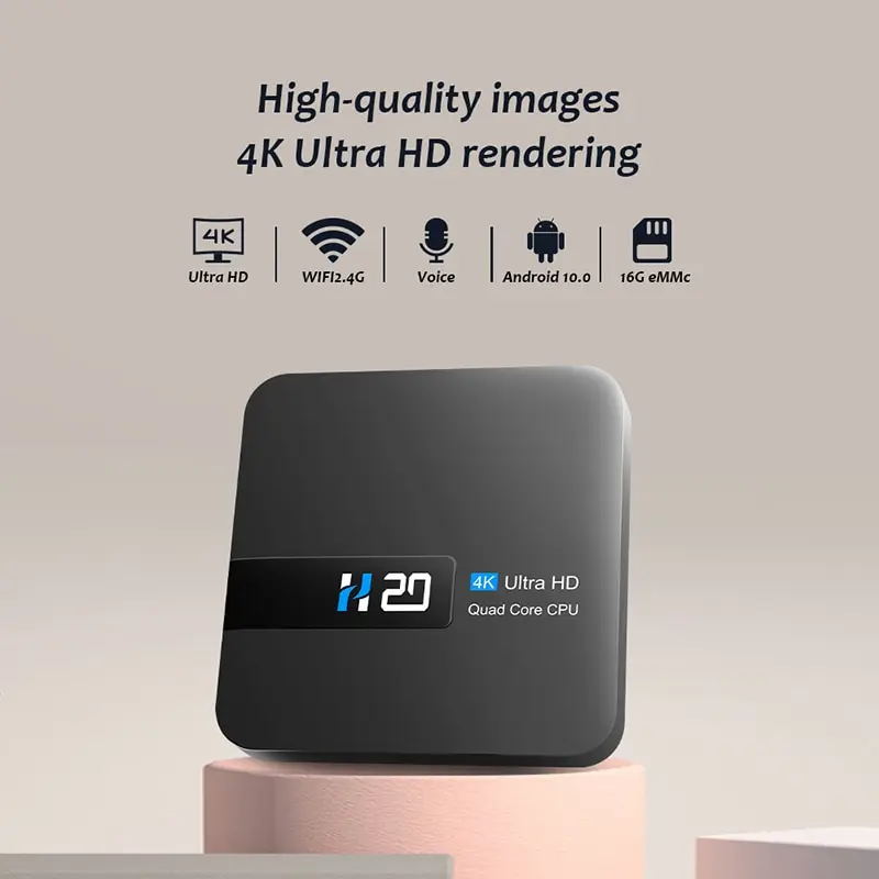Boîtier Smart TV H20: Android 10.0, 4K/HD – Test et Avis