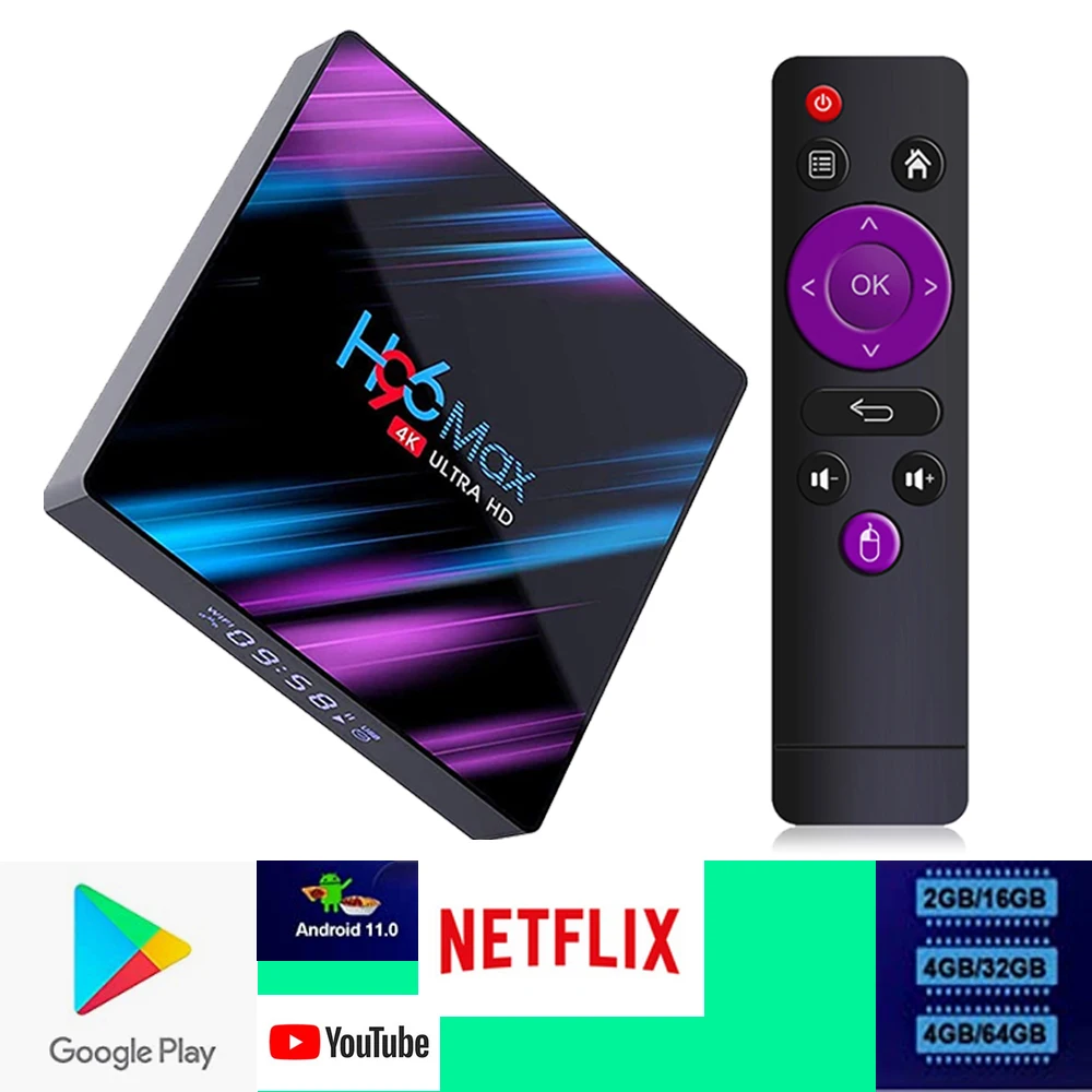 Boîtier Smart TV H96 Max: Android 11, 4K, WiFi – Test et Avis