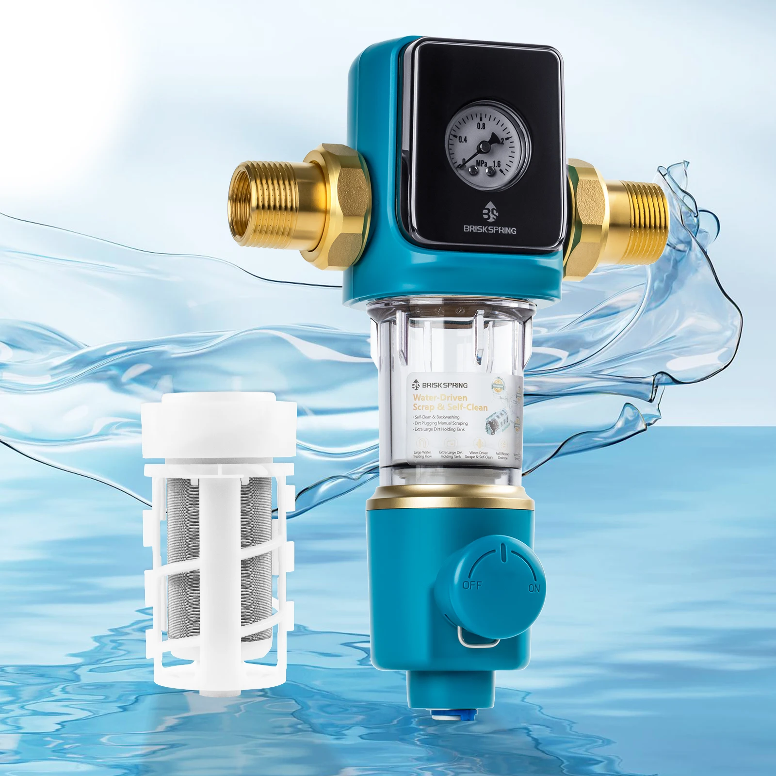 BriskSpring-Filtre à eau automatique maison précision 40μm – Test et Avis