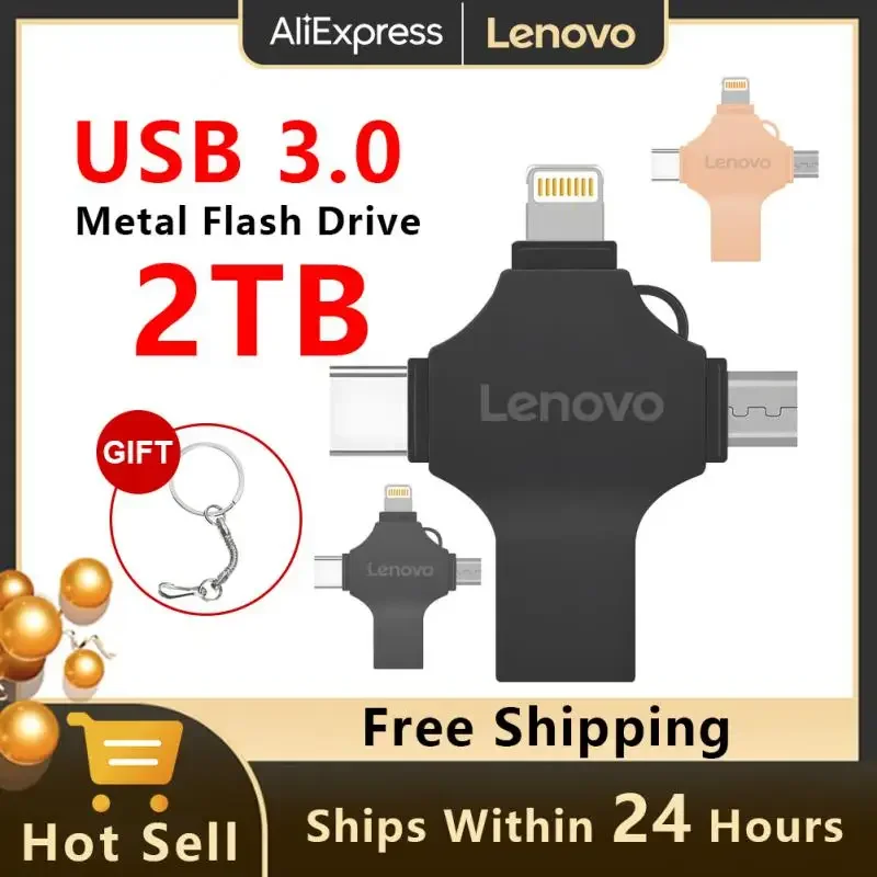 « -Clé USB Lenovo 4 en 1, 1 To, 2 To, pour iPhone, Mac » – Test et Avis