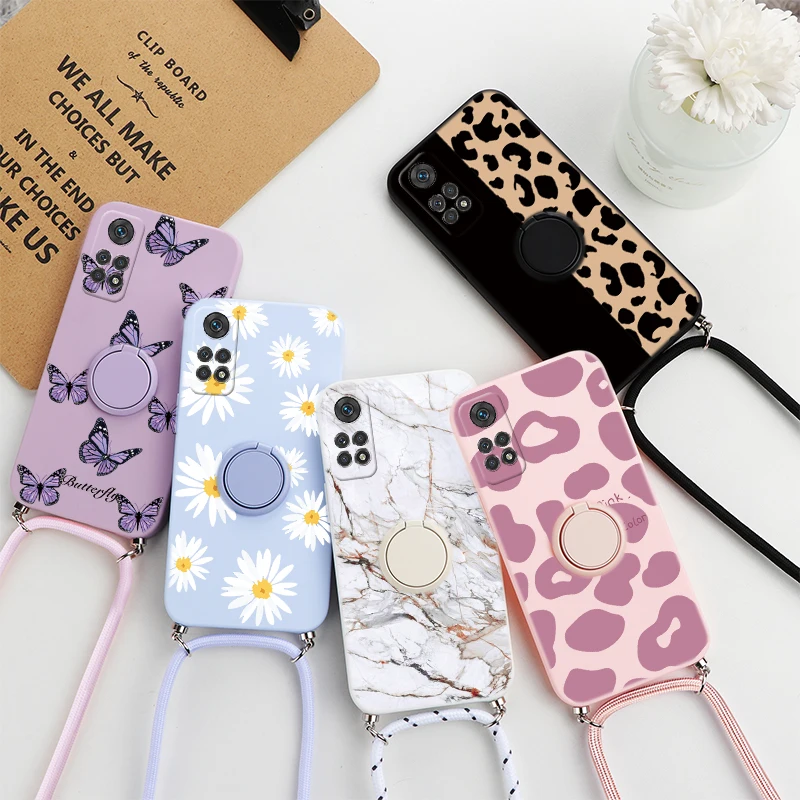 Coque Silicone avec lanière Xiaomi, compatibilité Note 11S, Pro, support bague fleur. – Test et Avis
