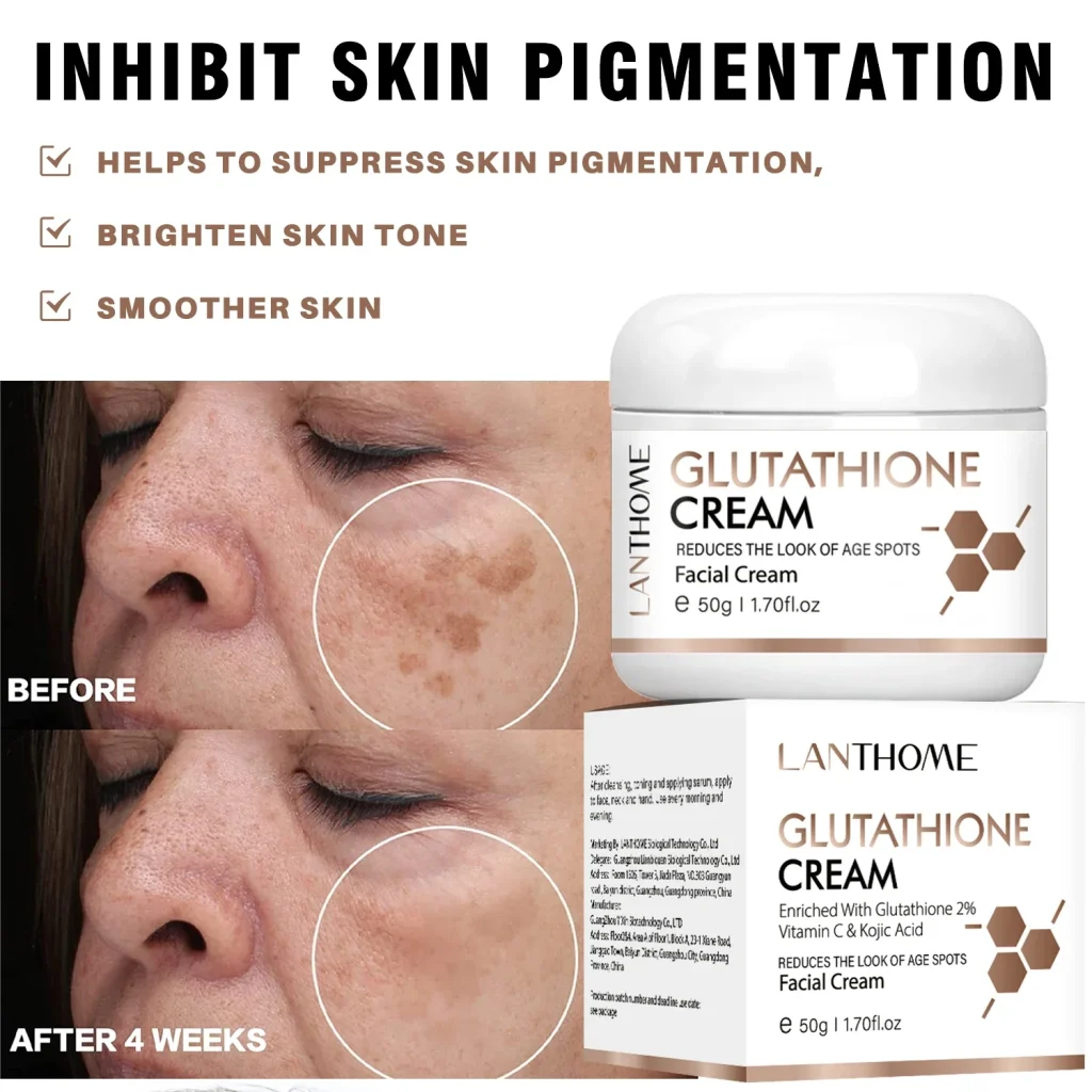 Crème visage avec glutathion : éclaircit et nourrit la peau. – Test et Avis