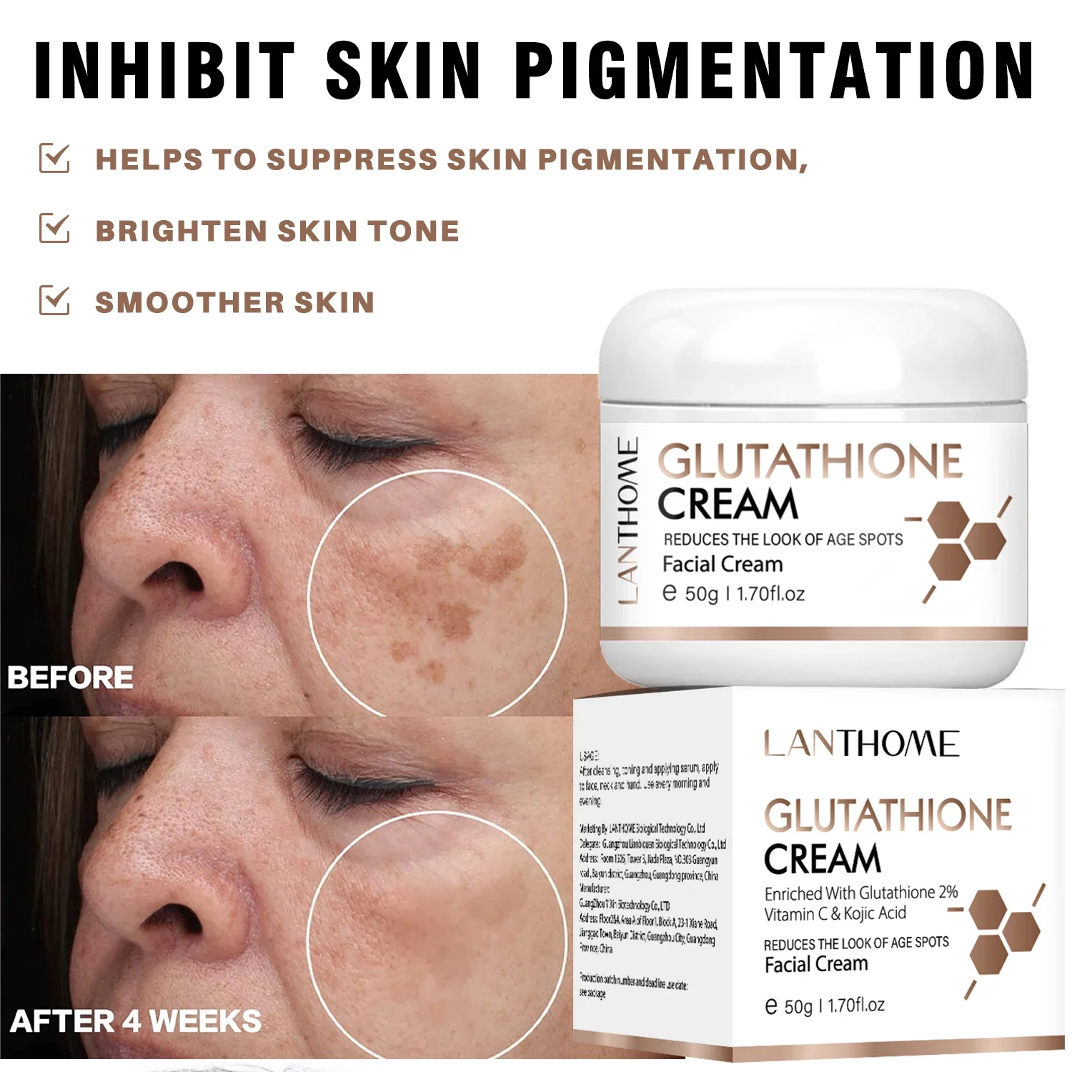 Crème visage avec glutathion : éclaircit et nourrit la peau. – Test et Avis