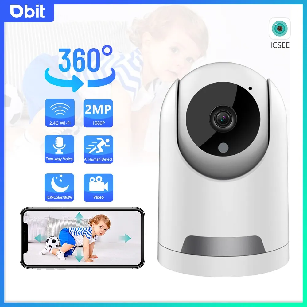 DBIT-Caméra de surveillance Wifi 360°: Moniteur bébé, Icsee CCTV, HD, Vision Nocturne – Test et Avis