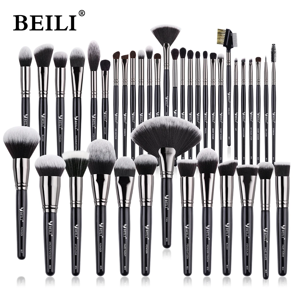 Ensemble professionnel de pinceaux de maquillage noirs – Test et Avis