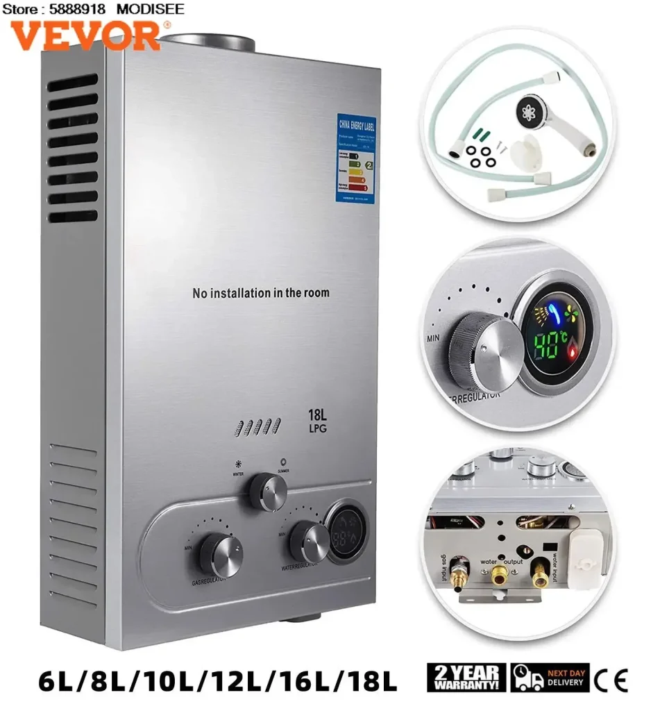Kit de chauffe-eau portable au gaz. – Test et Avis
