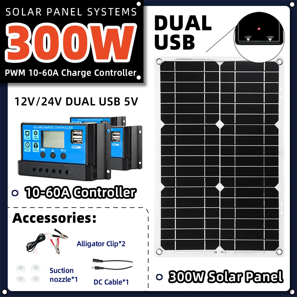 Kit solaire voiture portable avec contrôleur, 300W, 2 sorties USB – Test et Avis