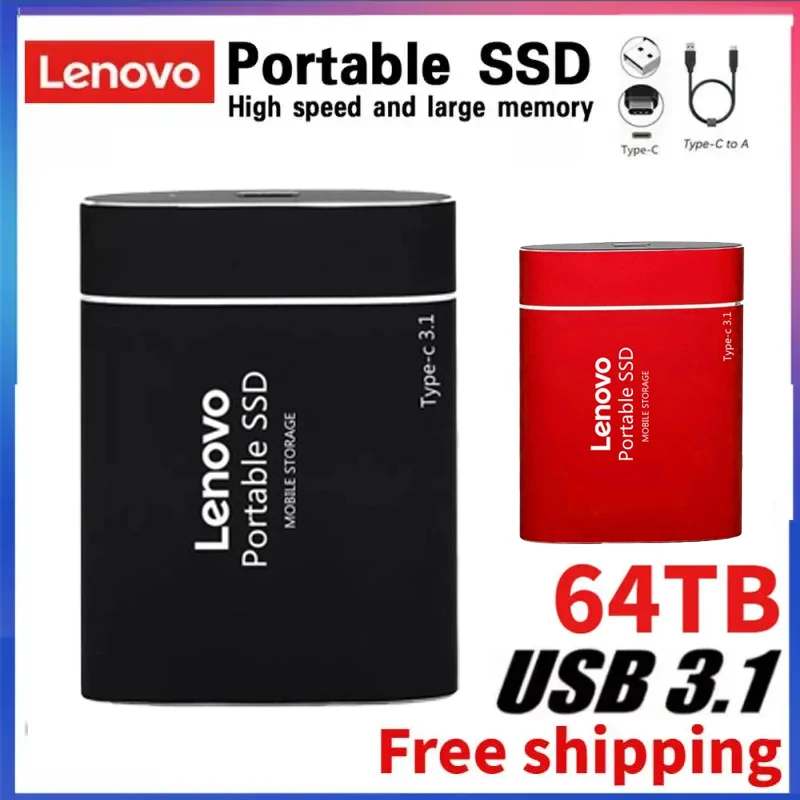 Lenovo – Disque dur externe portable SSD USB 3.0, stockage haut débit, 1 To&2 To. – Test et Avis
