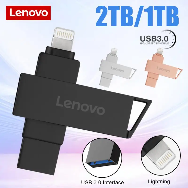 Lenovo USB 128 OTG 2 en 1: 3.0 Go, 1 To, compatible iPhone, iPad, Android. – Test et Avis