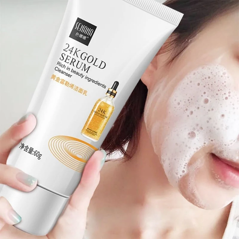 « Nettoyant visage collagène Gold Fullerene-Mousse, 60g » – Test et Avis