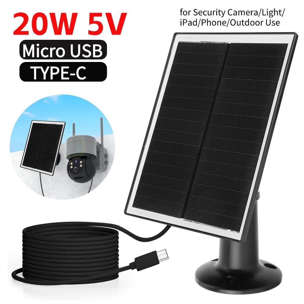 Panneau solaire réglable 360°, 20W 5V – Test et Avis