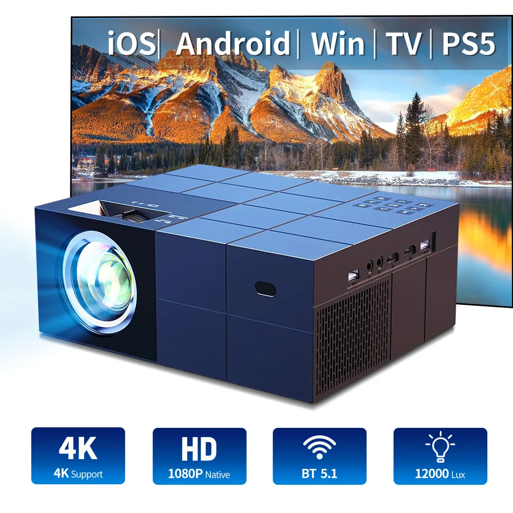Projecteur YERSIDA 1W 1080 HD avec écran pour mobile, home cinéma, films extérieurs. Supporte 4K, Android, WiFi, 5G, DivisPhone. – Test et Avis