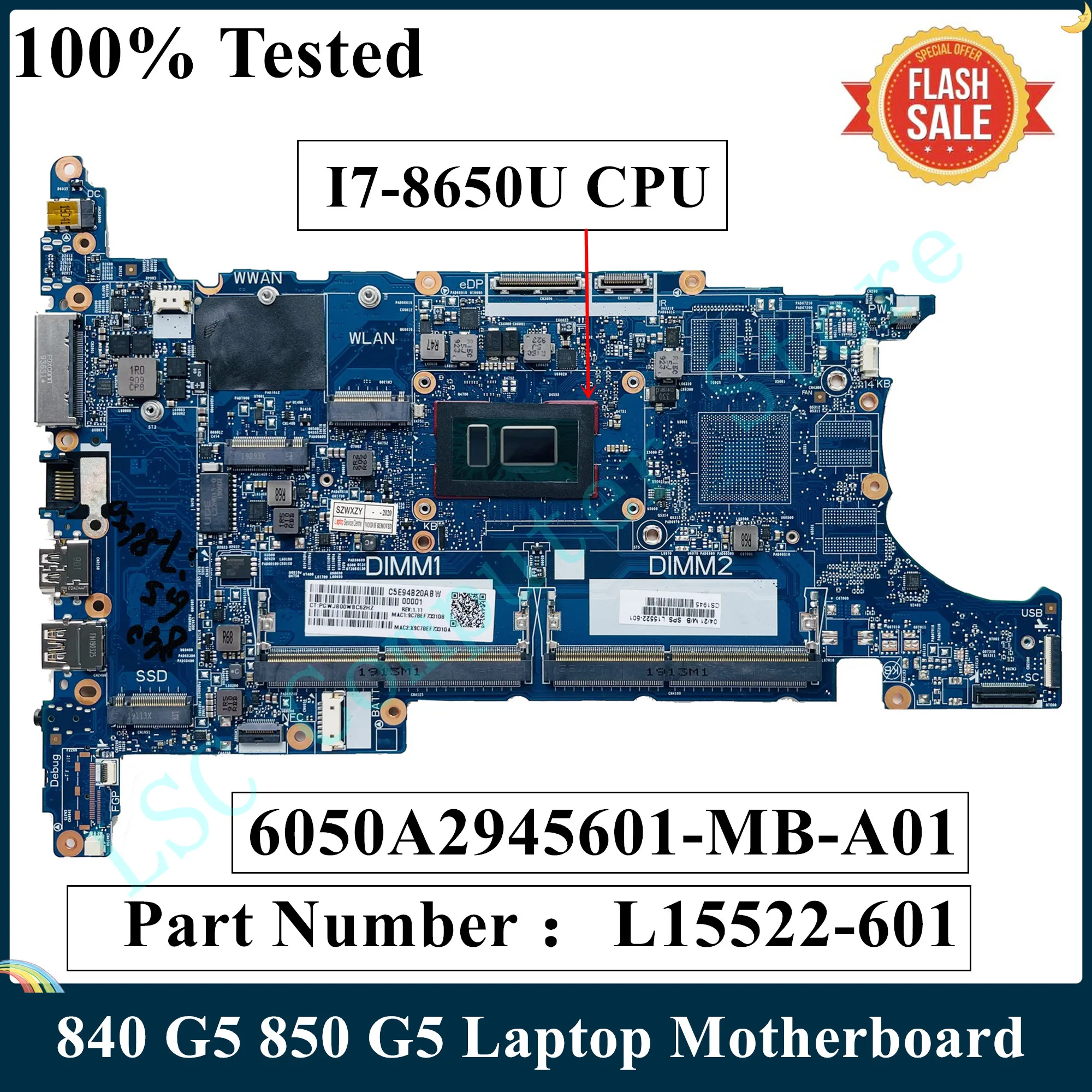 Réparation carte mère pour ordinateurs portables HP EliteBook 840 G5 et 850 G5 avec processeur i7-8650U – Test et Avis