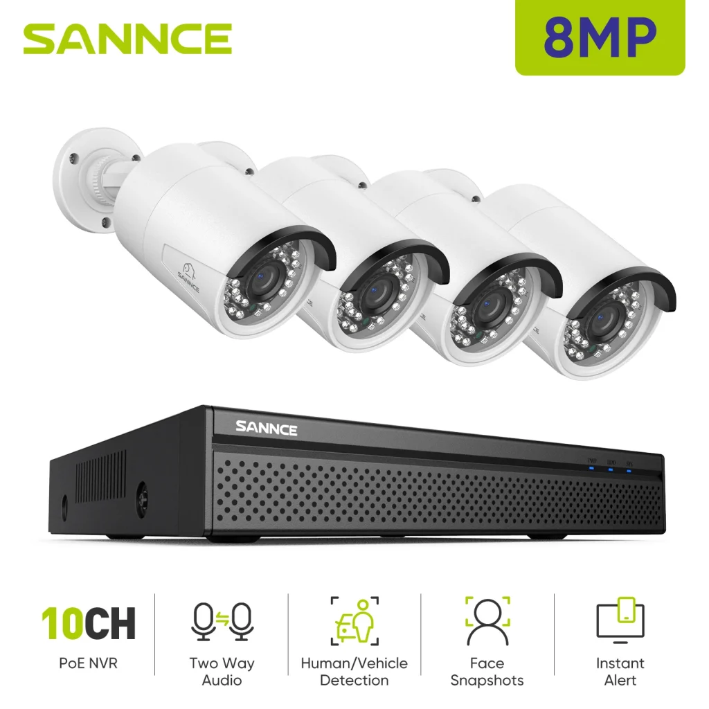 « SANNCE-Système de Vidéosurveillance 4K, 8 Canaux POE + 2 Canaux NVR, Kit CCTV » – Test et Avis