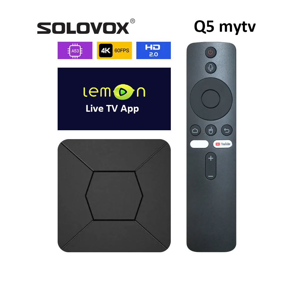 « SOLOVOX-Boîtier Smart TV Q5 Lemon: Performance 4K avec commande vocale » – Test et Avis