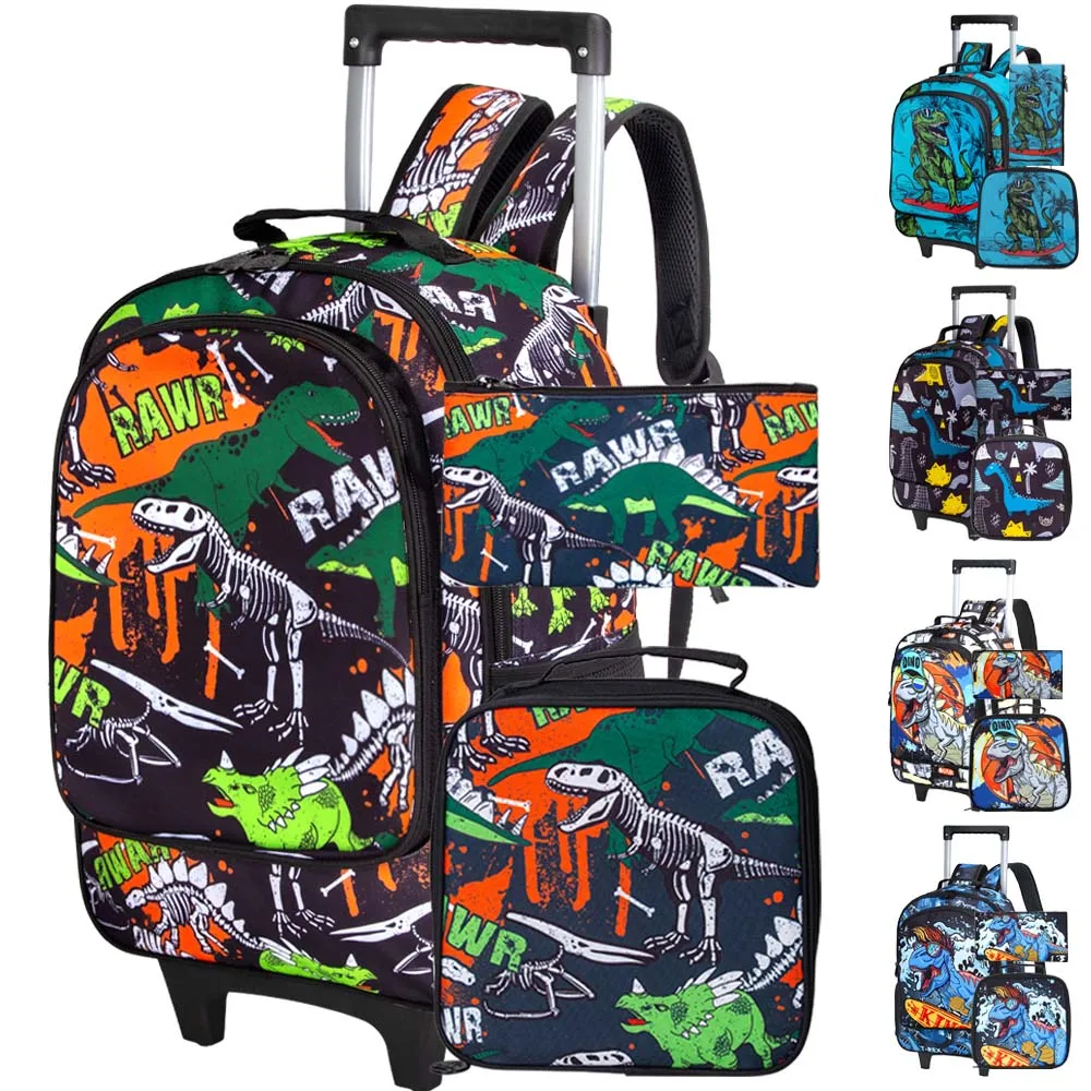 Sac à dos à roulettes dinosaures garçons. – Test et Avis
