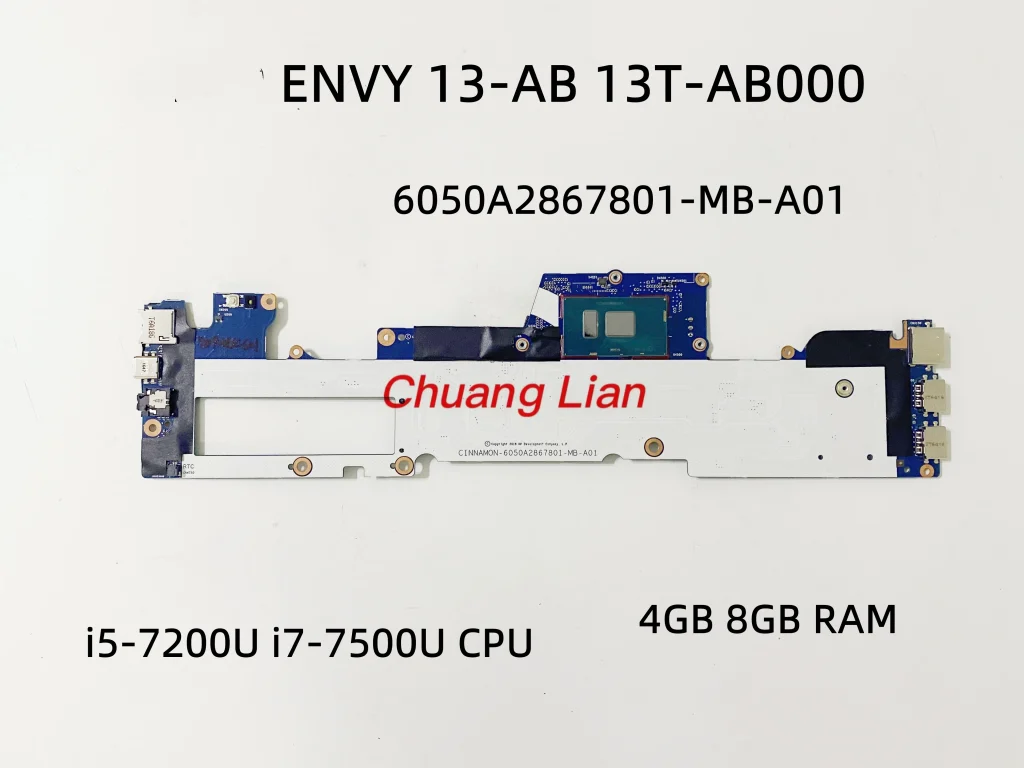 Titre: Carte mère pour HP ENVY 13-AB 13T-AB000 avec processeur i5-7200U i7-7500U CPU, RAM 4GB 8GB testée fonctionnelle. – Test et Avis
