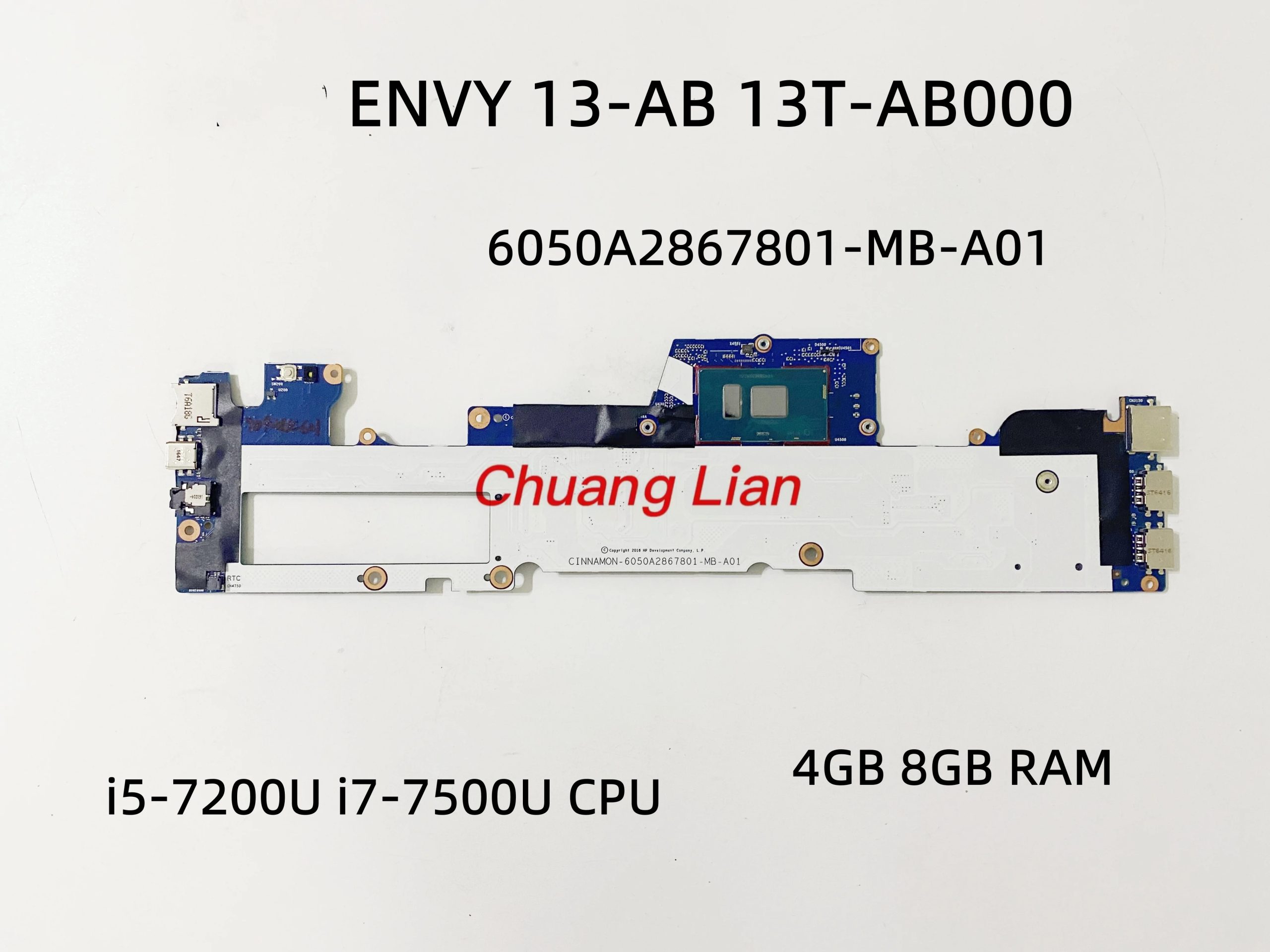 Titre: Carte mère pour HP ENVY 13-AB 13T-AB000 avec processeur i5-7200U i7-7500U CPU, RAM 4GB 8GB testée fonctionnelle. – Test et Avis