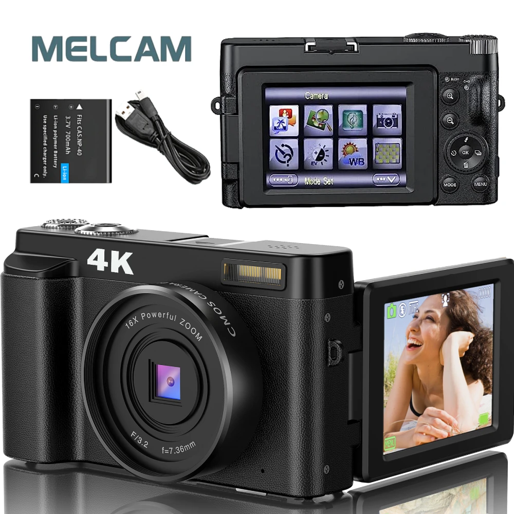 « VzonCamera 3: Appareil photo numérique 4K compact avec écran rabattable 180° et flash » – Test et Avis