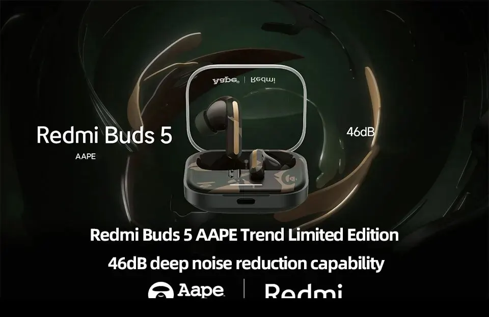 Écouteurs Bluetooth Redmi Buds 5 AAPE Trend Édition Limitée