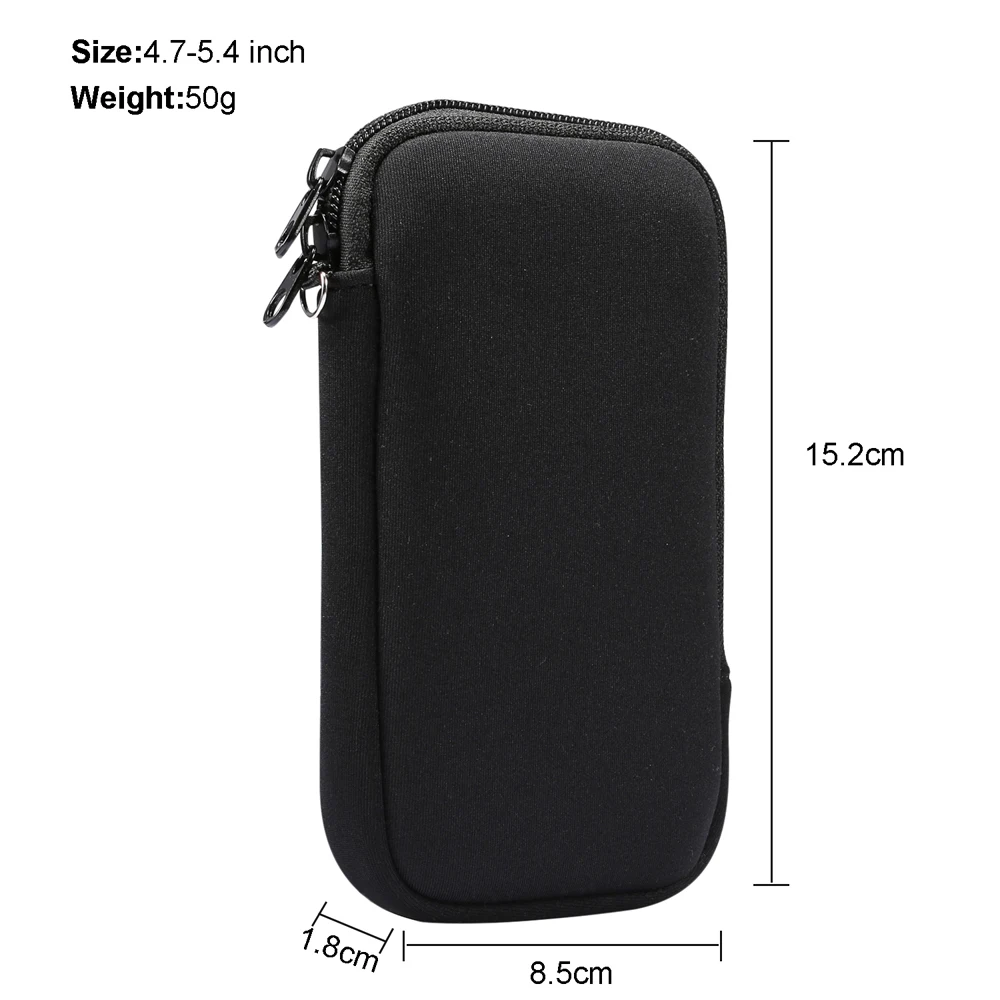 Sac universel en néoprène avec fermeture éclair pour téléphone portable