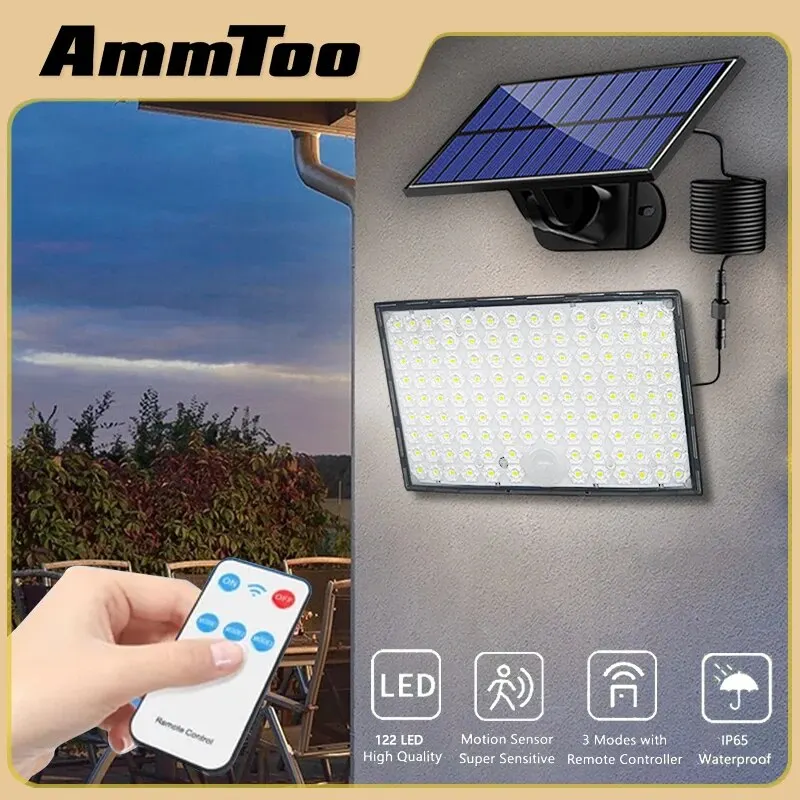 AmmToo-Lampe solaire à 122LED : éclairage extérieur – Test et Avis
