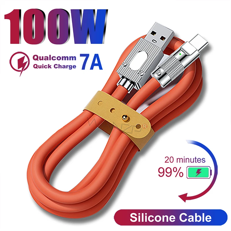 Câble USB rapide en silicone 7A 100W, Type C, Xiaomi, Redmi, Samsung – Test et Avis