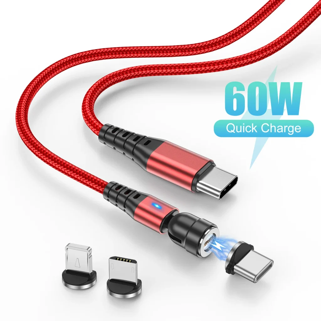 Câble magnétique USB 6 en 1: charge rapide pour iPhone, Huawei, Samsung, Xiaomi, Redmi Note 10/8, Macbook, PD – Test et Avis