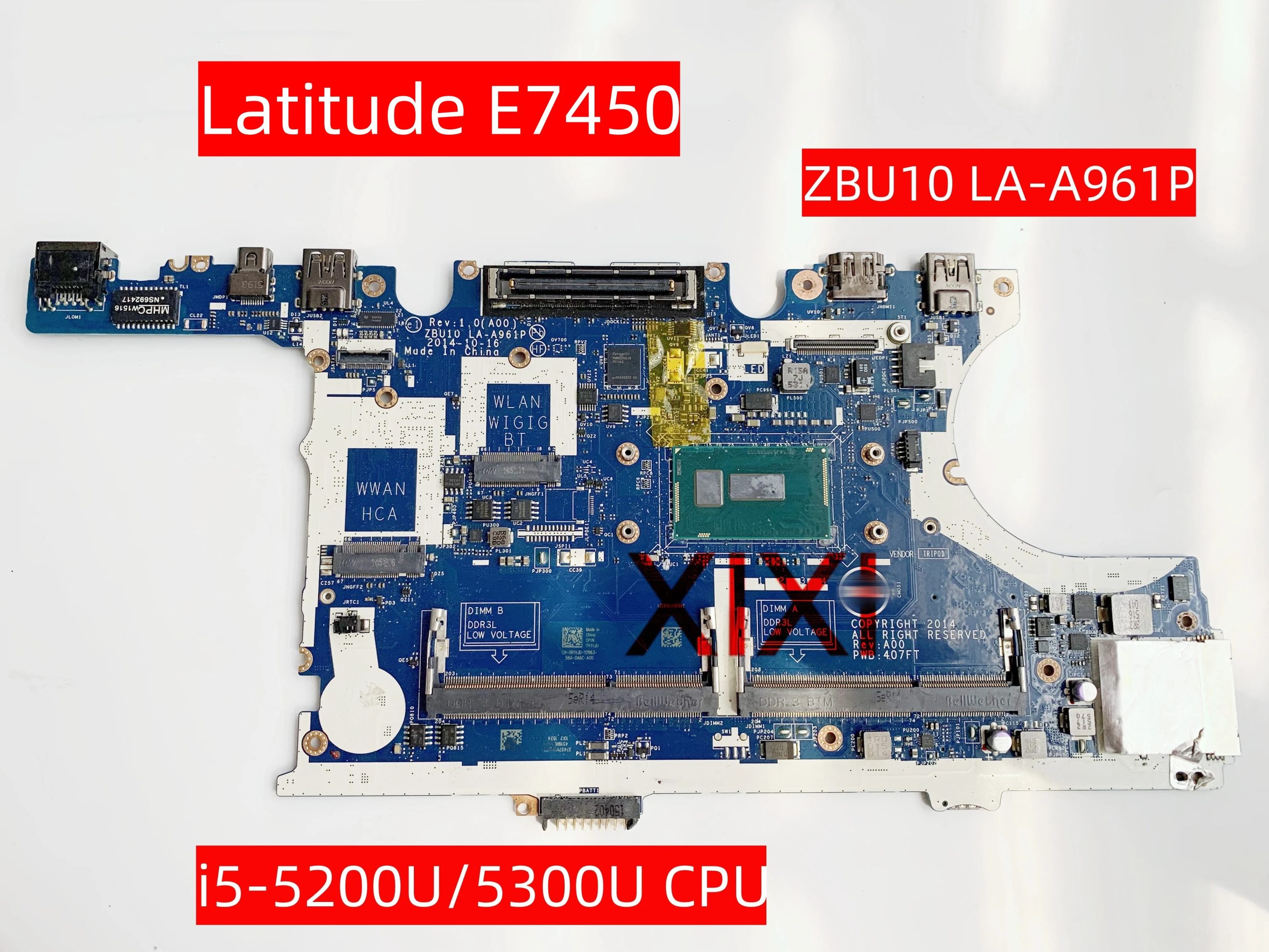 Carte mère Dell Latitude E7450 avec CPU i3, i5 et i7 de 5e génération, testée à 100% – Test et Avis