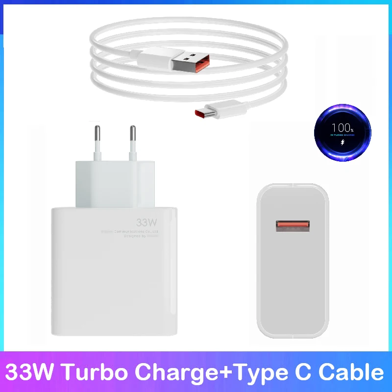 Chargeur turbo rapide 33W POCO Tage X5 Pro 5G pour Xiaomi (EU) avec câble type C pour Redmi Note 11, 11s, 11 Pro, 11E Pro, Mi 6, 6 Plus. – Test et Avis