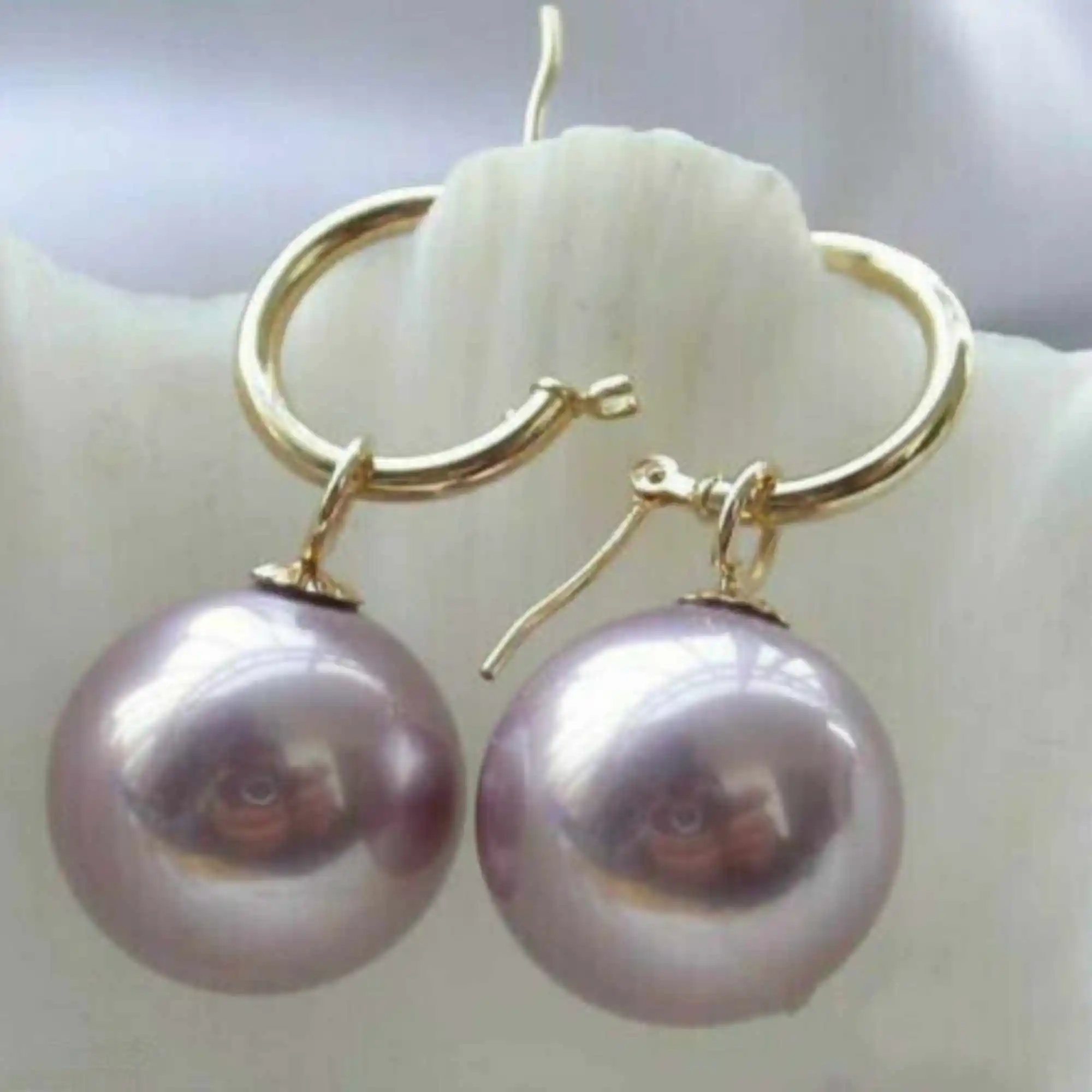 « Earrings: 14kt Gold with Rare, Huge 12mm Purple South Sea Shell Pearl » – Test et Avis