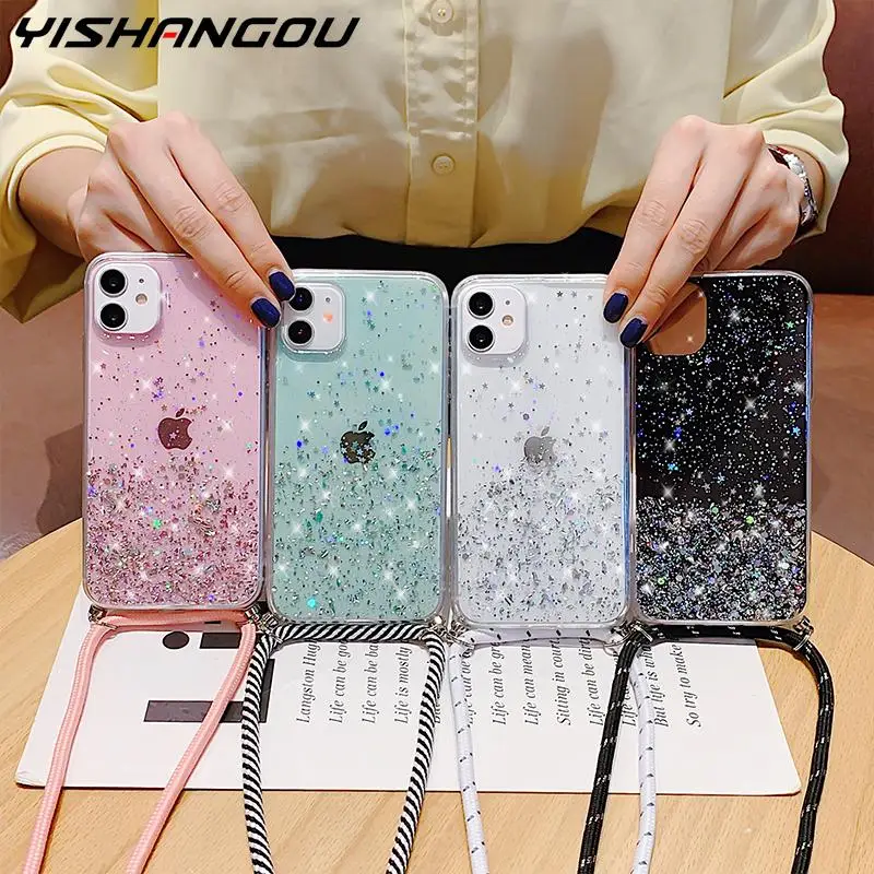 Étui transparent à paillettes avec sangle – Test et Avis