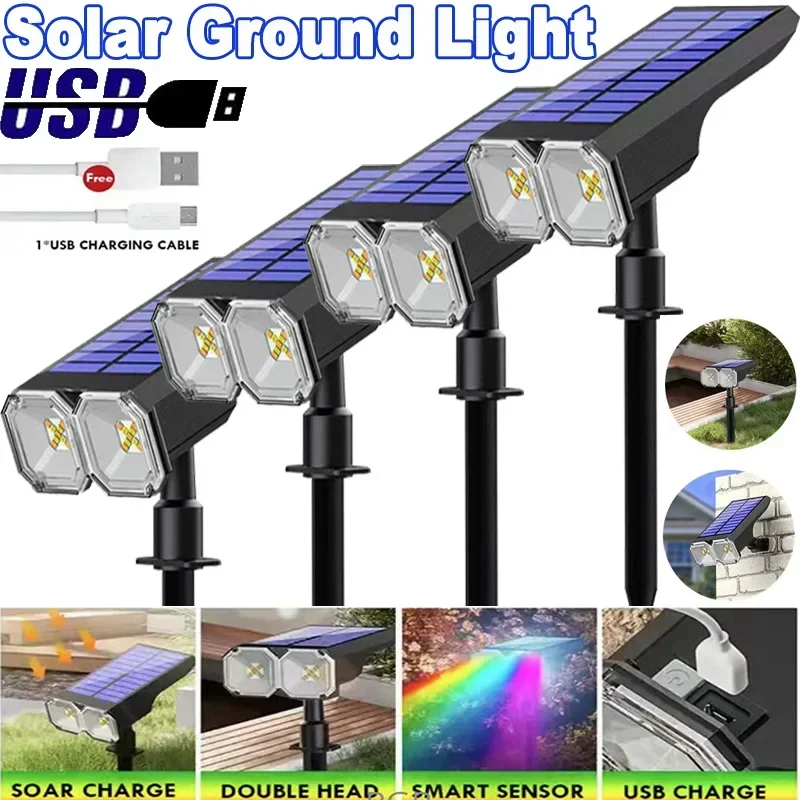 L’éclairage extérieur solaire multicolore avec USB. – Test et Avis