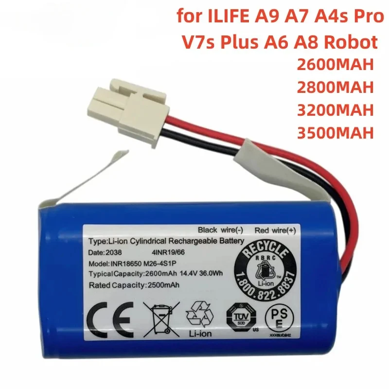 « Orig. 14.8V 2600mAh Lithium Battery for ILIFE A4 A4s V7 A6 V7s Plus Robot Vacuum INR18650 M26-4S1P » – Test et Avis