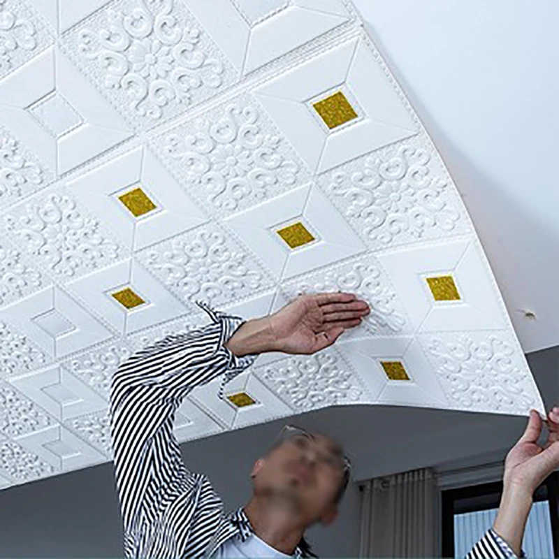 « Papier peint plafond 70x70cm, autocollants muraux brique » – Test et Avis