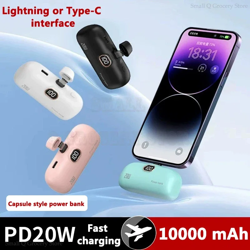 Power Bank 10 000mAh avec câble intégré, chargeur rapide, ports de pluie, batterie pour iPhone Samsung. – Test et Avis